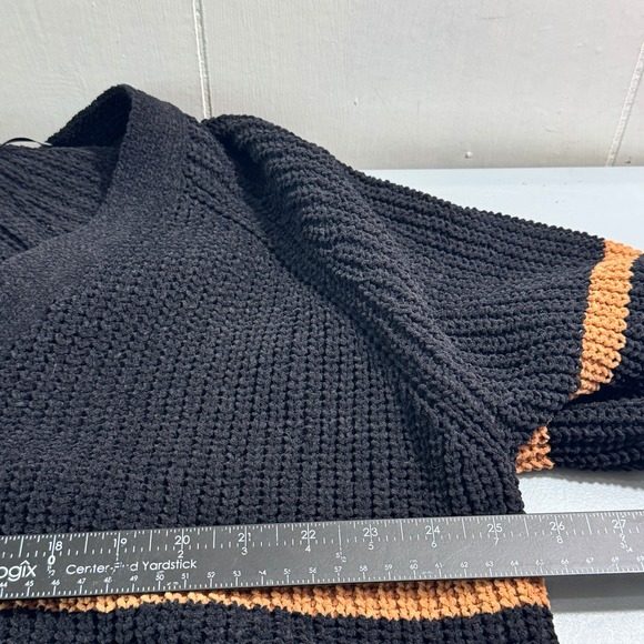 Torrid Womens 2X Black Tan Striped Raglan Button Down Cardigan Sweater NWT - Picture 11 of 13